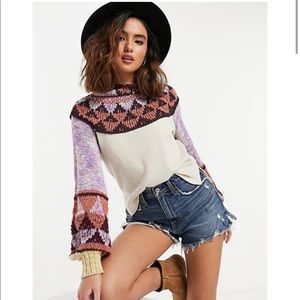 Free People Swit the Small stuff pullover sweater thermal small